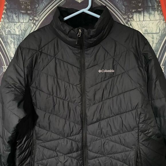 Columbia Full-Zip Black Puffer Jacket Men's 2XL Outdoor Active Wear - Picture 1 of 6